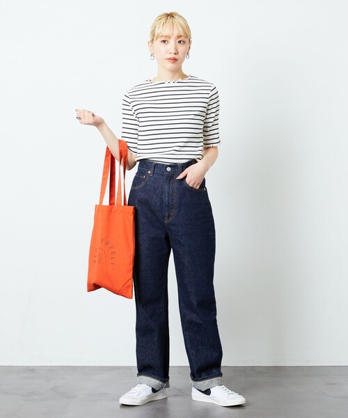 FREAK'S STORE（フリークスストア）の「【限定展開】メローボーダー半袖Tシャツ（Tシャツ/カットソー・レディース・ストライプ/ピンク/グリーン/パープル/ブラウン・ﾌﾘ-）」の9枚目の写真