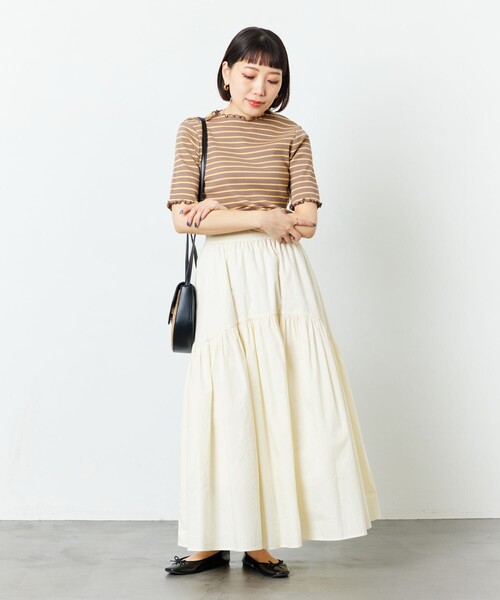 FREAK'S STORE（フリークスストア）の「【限定展開】メローボーダー半袖Tシャツ（Tシャツ/カットソー・レディース・ストライプ/ピンク/グリーン/パープル/ブラウン・ﾌﾘ-）」の22枚目の写真