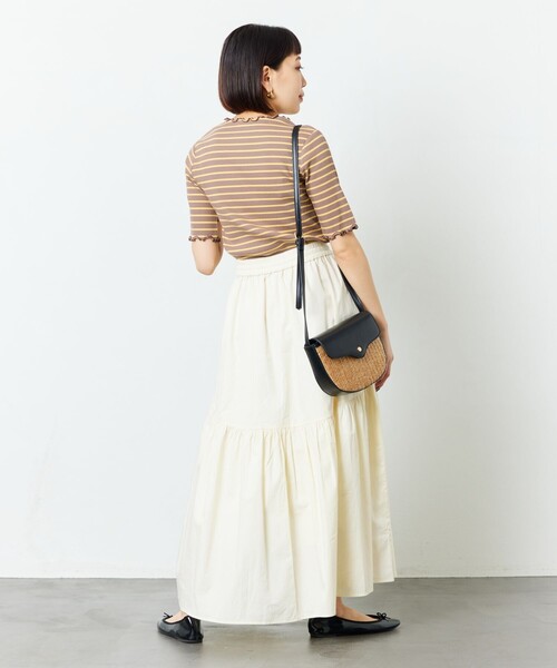 FREAK'S STORE（フリークスストア）の「【限定展開】メローボーダー半袖Tシャツ（Tシャツ/カットソー・レディース・ストライプ/ピンク/グリーン/パープル/ブラウン・ﾌﾘ-）」の7枚目の写真