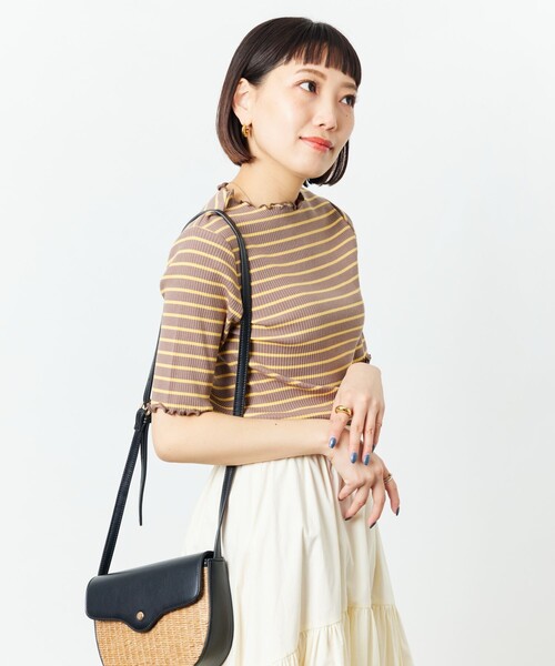 FREAK'S STORE（フリークスストア）の「【限定展開】メローボーダー半袖Tシャツ（Tシャツ/カットソー・レディース・ストライプ/ピンク/グリーン/パープル/ブラウン・ﾌﾘ-）」の10枚目の写真