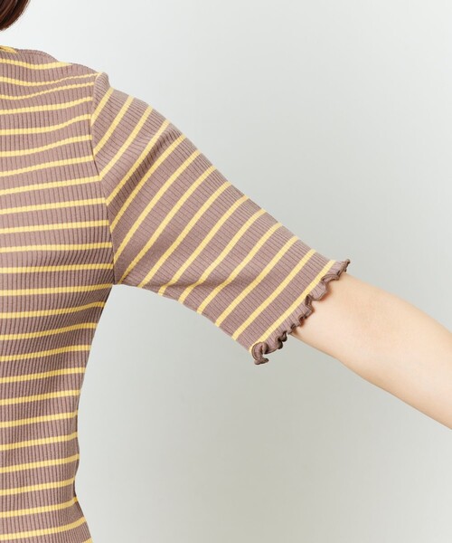 FREAK'S STORE（フリークスストア）の「【限定展開】メローボーダー半袖Tシャツ（Tシャツ/カットソー・レディース・ストライプ/ピンク/グリーン/パープル/ブラウン・ﾌﾘ-）」の8枚目の写真