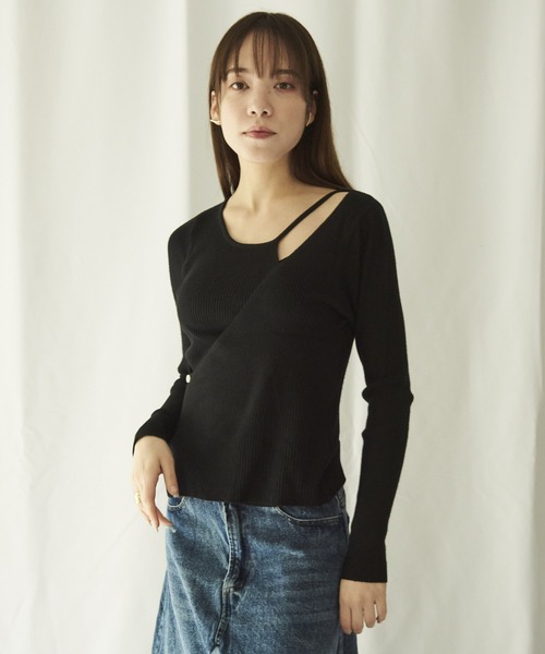 lit.Cy（リットシー）の「lit.Cy カットアウトアシメレイヤードニット（ニット/セーター・レディース・イエロー/ブラック/グリーン/オフホワイト・FREE）」の18枚目の写真