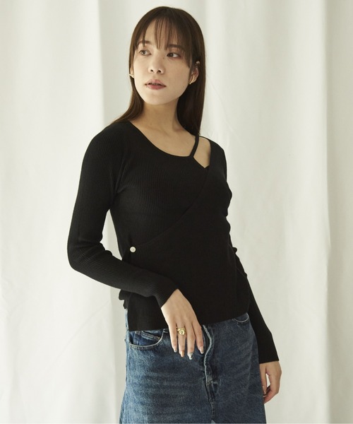 lit.Cy（リットシー）の「lit.Cy カットアウトアシメレイヤードニット（ニット/セーター・レディース・イエロー/ブラック/グリーン/オフホワイト・FREE）」の20枚目の写真