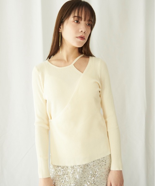 lit.Cy（リットシー）の「lit.Cy カットアウトアシメレイヤードニット（ニット/セーター・レディース・イエロー/ブラック/グリーン/オフホワイト・FREE）」の11枚目の写真