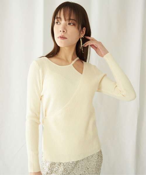 lit.Cy（リットシー）の「lit.Cy カットアウトアシメレイヤードニット（ニット/セーター・レディース・イエロー/ブラック/グリーン/オフホワイト・FREE）」の12枚目の写真