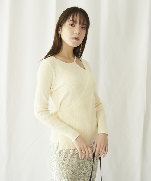 lit.Cy（リットシー）の「lit.Cy カットアウトアシメレイヤードニット（ニット/セーター・レディース・イエロー/ブラック/グリーン/オフホワイト・FREE）」の13枚目の写真