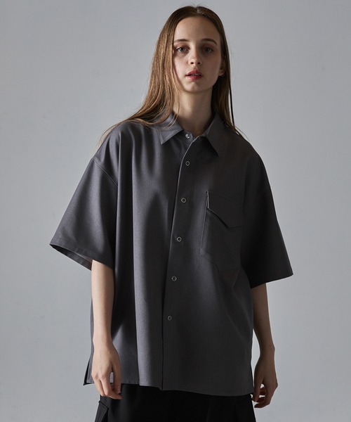 CLEL】Ring Snap Loose Short Sleeve Shirt/リングスナップ