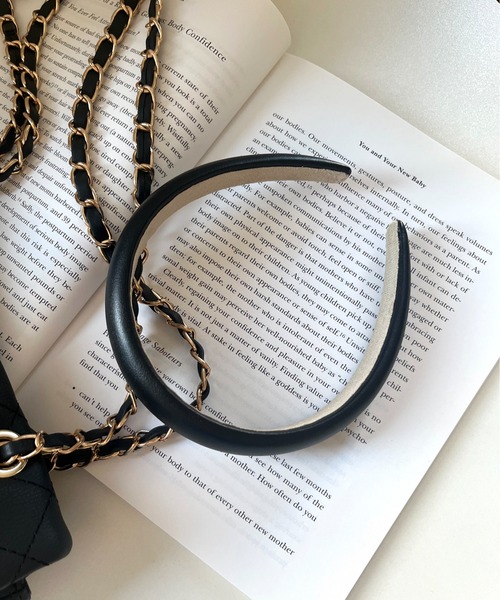 prose verse（プロズヴェール）の「合皮ボリュームカチューシャ（カチューシャ・レディース・ブラック/ライトベージュ・ﾌﾘ-）」の4枚目の写真