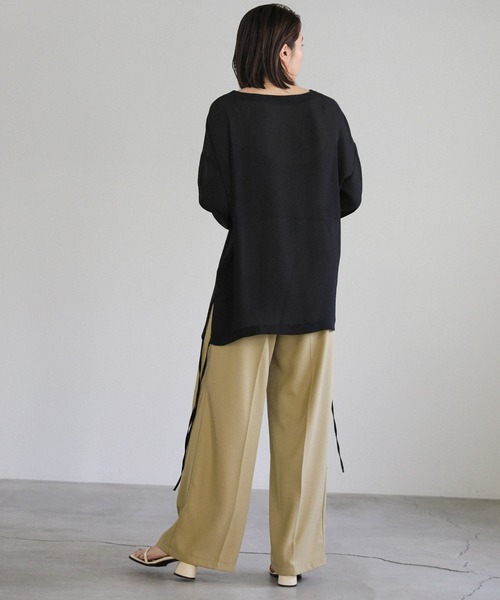 select MOCA(セレクトモカ)の「タックストレートパンツ(スラックス・レディース・ベージュ/アイボリー/グレイッシュブルー・SMALL/MEDIUM)」の22枚目の写真