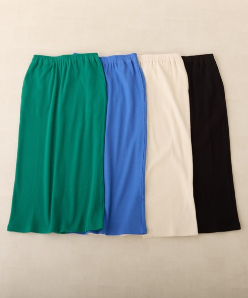 PUAL CE CIN（ピュアルセシン）の「リブナロースカート（スカート・レディース・ブラック/ブルー/ナチュラル/グリーン・FREE）」の13枚目の写真