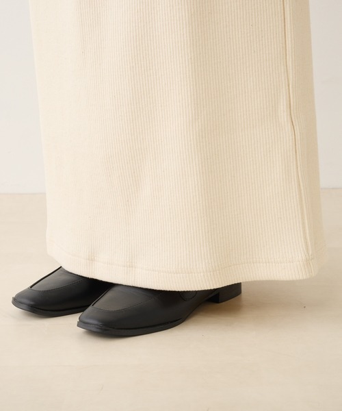 PUAL CE CIN（ピュアルセシン）の「リブナロースカート（スカート・レディース・ブラック/ブルー/ナチュラル/グリーン・FREE）」の8枚目の写真