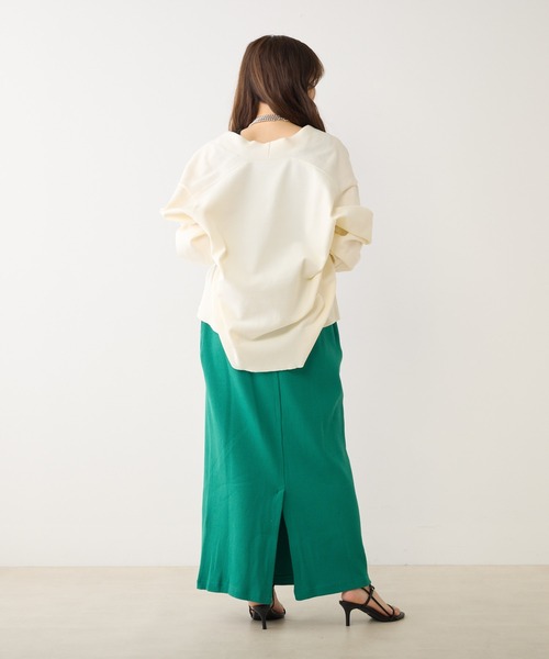 PUAL CE CIN（ピュアルセシン）の「リブナロースカート（スカート・レディース・ブラック/ブルー/ナチュラル/グリーン・FREE）」の18枚目の写真