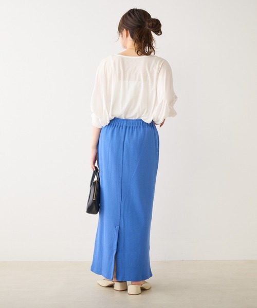 PUAL CE CIN（ピュアルセシン）の「リブナロースカート（スカート・レディース・ブラック/ブルー/ナチュラル/グリーン・FREE）」の11枚目の写真