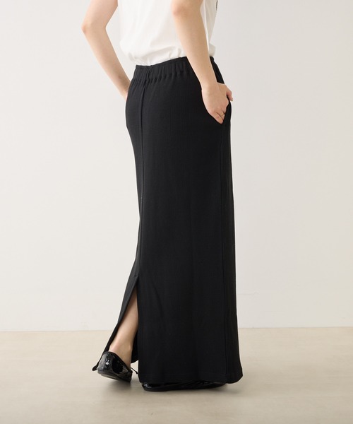 PUAL CE CIN（ピュアルセシン）の「リブナロースカート（スカート・レディース・ブラック/ブルー/ナチュラル/グリーン・FREE）」の21枚目の写真