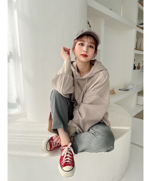 jumelle（ジュメロ）の「オーバーBIGフーディー（パーカー・レディース・ベージュ/グレー・FREE）」の5枚目の写真