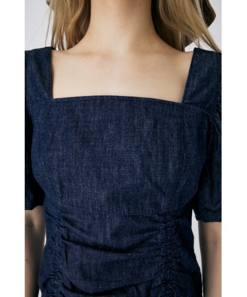 MOUSSY（マウジー）の「FRONT GATHER DENIM ブラウス（シャツ/ブラウス・レディース・オフホワイト/ブルー/ワンウォッシュ・1/2）」の15枚目の写真