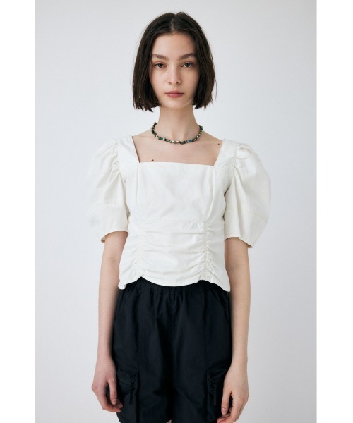 MOUSSY（マウジー）の「FRONT GATHER DENIM ブラウス（シャツ/ブラウス・レディース・オフホワイト/ブルー/ワンウォッシュ・1/2）」の20枚目の写真