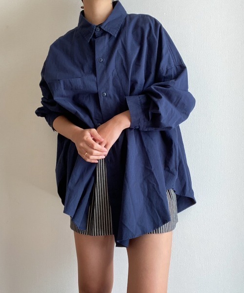 AMAIL(アマイル)の「Egg tart shirt(シャツ/ブラウス・レディース・ホワイト/ネイビー/イエロー・FREE)」の3枚目の写真