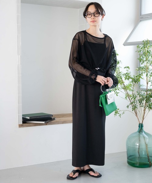 WEGO(ウィゴー)の「WEGO/ドロストメッシュロンT(Tシャツ/カットソー・レディース・オフホワイト/ライトグレー/ブラック・FREE)」の5枚目の写真
