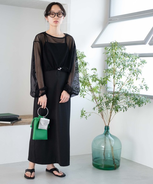 WEGO(ウィゴー)の「WEGO/ドロストメッシュロンT(Tシャツ/カットソー・レディース・オフホワイト/ライトグレー/ブラック・FREE)」の18枚目の写真