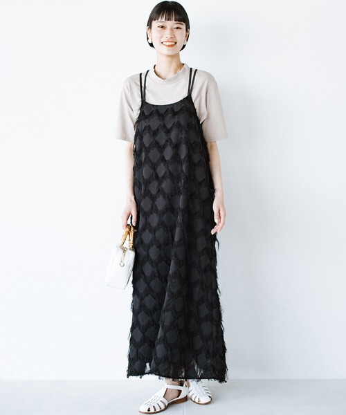 haco!(ハコ)の「ふわふわ浮き足立ちたい ふさふさカットジャカードのキャミワンピース(ワンピース・レディース・ブラック/アイボリー・LARGE/MEDIUM/X-LARGE/SMALL)」の15枚目の写真