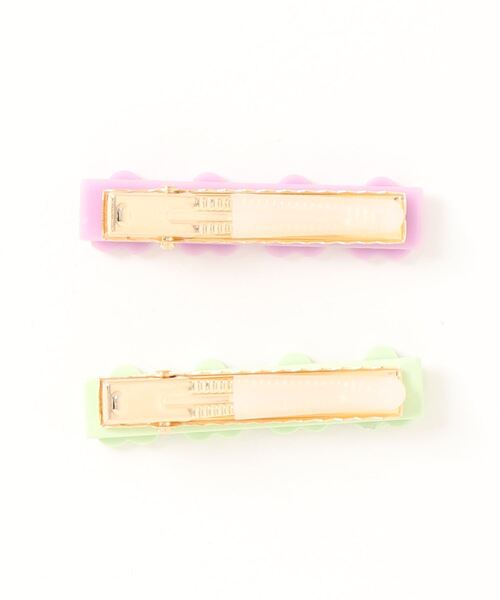 petit main（プティマイン）の「お花ヘアクリップ2P（その他ヘアアクセサリー・キッズ・ライトグリーン/ライトピンク・FREE）」の3枚目の写真