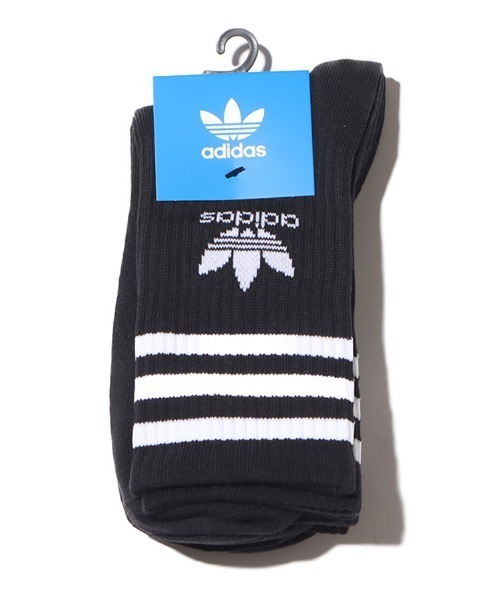 adidas(アディダス)の「adidas MID CUT CRW SCK / アディダス ミッド カット クルー ソックス(ソックス/靴下・メンズ・ブラック・M/S/L)」の2枚目の写真
