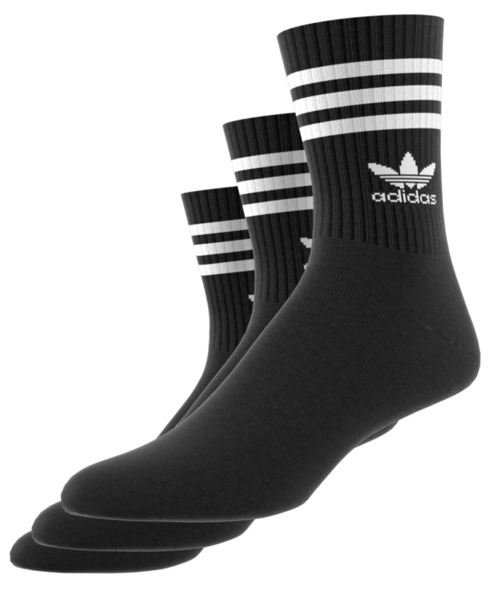 adidas(アディダス)の「adidas MID CUT CRW SCK / アディダス ミッド カット クルー ソックス(ソックス/靴下・メンズ・ブラック・M/S/L)」の4枚目の写真