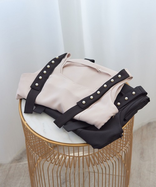 DearMyLoveMillor（ディアマイラブミラー）の「パールショルダージャンスカ（ワンピース・レディース・ベビーピンク/ブラック・MEDIUM/X-LARGE/XX-LARGE/LARGE）」の4枚目の写真