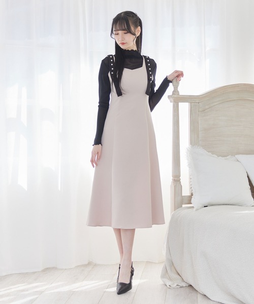 DearMyLoveMillor（ディアマイラブミラー）の「パールショルダージャンスカ（ワンピース・レディース・ベビーピンク/ブラック・MEDIUM/X-LARGE/XX-LARGE/LARGE）」の7枚目の写真