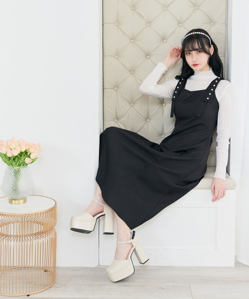 DearMyLoveMillor（ディアマイラブミラー）の「パールショルダージャンスカ（ワンピース・レディース・ベビーピンク/ブラック・MEDIUM/X-LARGE/XX-LARGE/LARGE）」の14枚目の写真