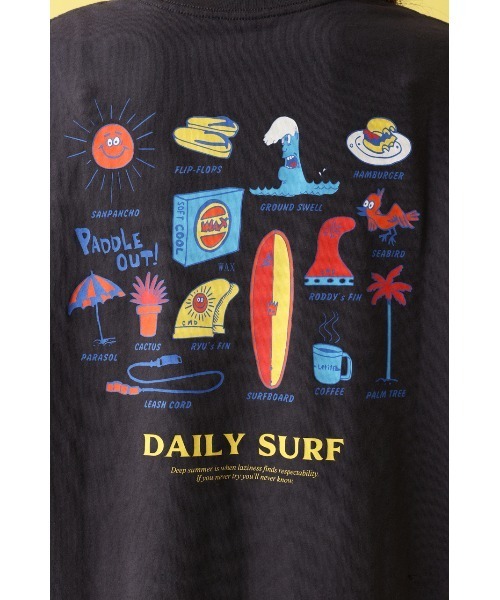 RODEO CROWNS WIDE BOWL(ロデオクラウンズワイドボウル)の「Ryu Ambe DAILY SURF Tシャツ(Tシャツ/カットソー・レディース・ホワイト/チャコールグレー/ライトブルー・LARGE/MEDIUM)」の11枚目の写真