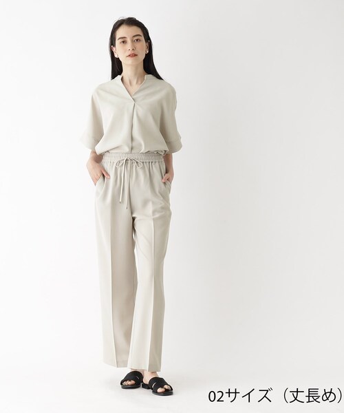 OPAQUE.CLIP（オペークドットクリップ）の「◆着丈が選べる！イージーワイドパンツ/セットアップ対応【洗濯機洗い可/イージーケア/ストレッチ/抗ピリング】（その他パンツ・レディース・ボルドー/ライトグレー/ブラック/ライトブルー・42/40/38/36/03/02）」の12枚目の写真