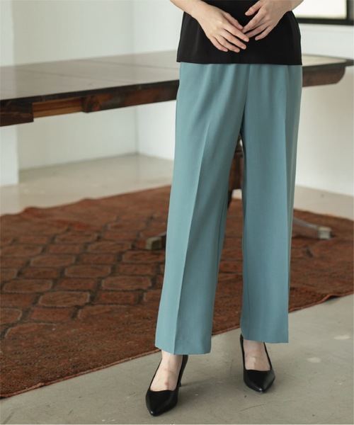 OPAQUE.CLIP（オペークドットクリップ）の「◆着丈が選べる！イージーワイドパンツ/セットアップ対応【洗濯機洗い可/イージーケア/ストレッチ/抗ピリング】（その他パンツ・レディース・ボルドー/ライトグレー/ブラック/ライトブルー・42/40/38/36/03/02）」の3枚目の写真