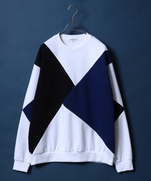 ANPAS | Punch the dough Color Switching Design Oversized Sweatshirt/ポンチ 3色切り替え オーバーサイズ トレーナー スウェット(スウェット)