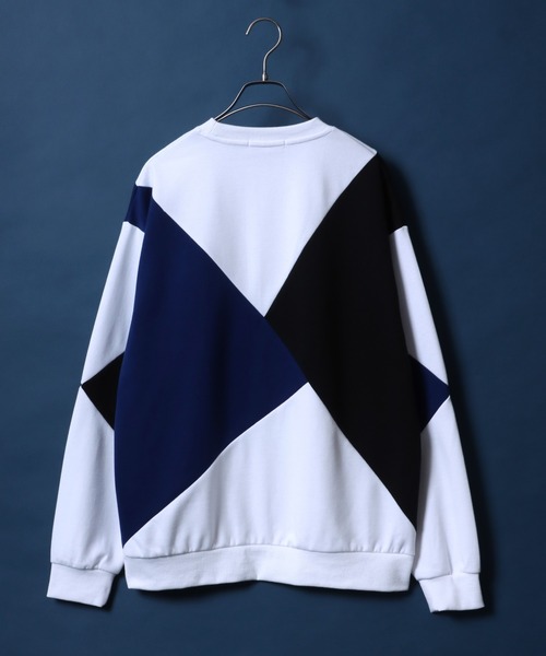 ANPAS（アンパス）の「Punch the dough Color Switching Design Oversized Sweatshirt/ポンチ 3色切り替え オーバーサイズ トレーナー スウェット（スウェット・メンズ・ブラック系その他/ブラック系その他2/ホワイト系その他2/ホワイト系その他・M/L）」の5枚目の写真