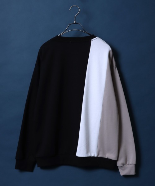 ANPAS（アンパス）の「Punch the dough Color Switching Design Oversized Sweatshirt/ポンチ 3色切り替え オーバーサイズ トレーナー スウェット（スウェット・メンズ・ブラック系その他/ブラック系その他2/ホワイト系その他2/ホワイト系その他・M/L）」の8枚目の写真