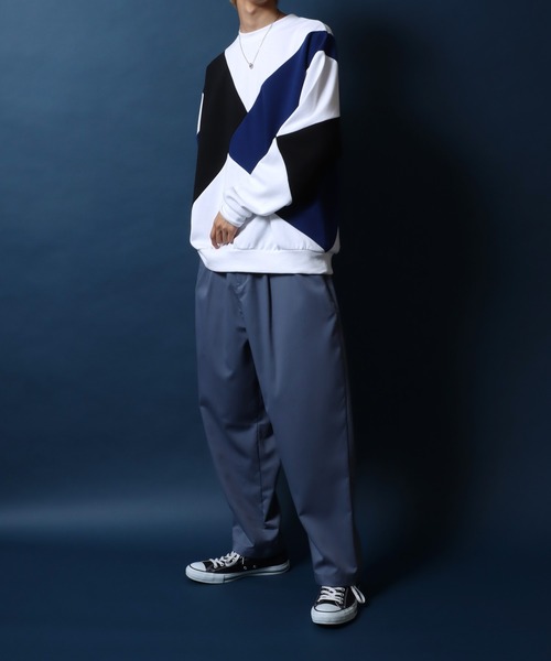 ANPAS（アンパス）の「Punch the dough Color Switching Design Oversized Sweatshirt/ポンチ 3色切り替え オーバーサイズ トレーナー スウェット（スウェット・メンズ・ブラック系その他/ブラック系その他2/ホワイト系その他2/ホワイト系その他・M/L）」の15枚目の写真