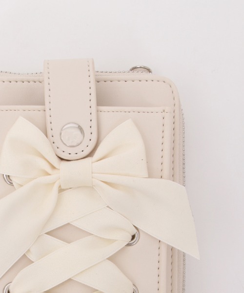 axes femme POETIQUE(アクシーズファムポエティック)の「スマホショルダーポシェット(スマホグッズ・レディース・キナリ/ピンク/ブラック・FREE)」の13枚目の写真