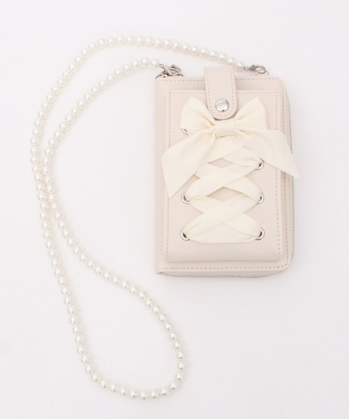 axes femme POETIQUE(アクシーズファムポエティック)の「スマホショルダーポシェット(スマホグッズ・レディース・キナリ/ピンク/ブラック・FREE)」の18枚目の写真