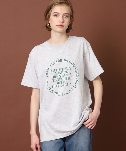 DRESSTERIOR（ドレステリア）の「◆サークルロゴプリントTシャツ（Tシャツ/カットソー・レディース・グレー/オフホワイト/ネイビー・36/38）」の9枚目の写真