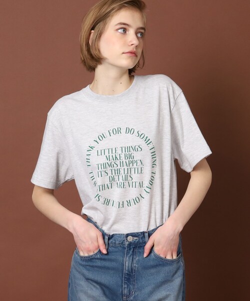 DRESSTERIOR（ドレステリア）の「◆サークルロゴプリントTシャツ（Tシャツ/カットソー・レディース・グレー/オフホワイト/ネイビー・36/38）」の4枚目の写真