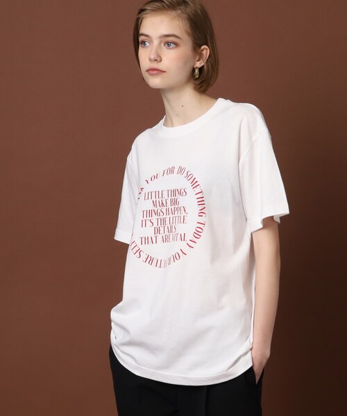 DRESSTERIOR（ドレステリア）の「◆サークルロゴプリントTシャツ（Tシャツ/カットソー・レディース・グレー/オフホワイト/ネイビー・36/38）」の19枚目の写真