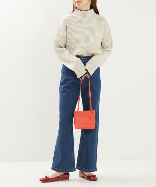 FREAK'S STORE（フリークスストア）の「限定展開　配色ライン リブニット ハイネックプルオーバー（ニット/セーター・レディース・ライトグレー/ブラック/ブラウン/ブルー/ナチュラル・ﾌﾘ-）」の10枚目の写真