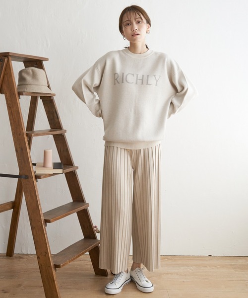 ikka(イッカ)の「ジャガードロゴニットプルオーバー(ニット/セーター・レディース・ブルー/モカ/オフホワイト・M/L/S)」の10枚目の写真