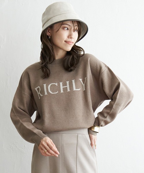 ikka(イッカ)の「ジャガードロゴニットプルオーバー(ニット/セーター・レディース・ブルー/モカ/オフホワイト・M/L/S)」の20枚目の写真