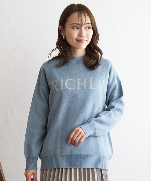 ikka(イッカ)の「ジャガードロゴニットプルオーバー(ニット/セーター・レディース・ブルー/モカ/オフホワイト・M/L/S)」の19枚目の写真