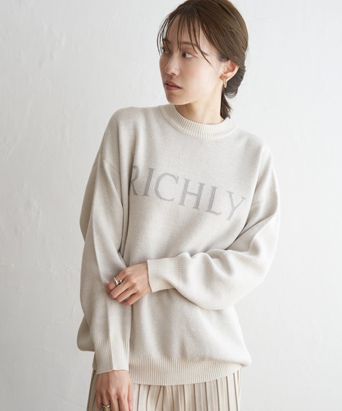 ikka(イッカ)の「ジャガードロゴニットプルオーバー(ニット/セーター・レディース・ブルー/モカ/オフホワイト・M/L/S)」の18枚目の写真