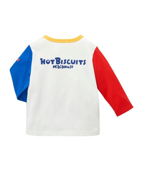 HOT BISCUITS(ホットビスケッツ)の「ロゴ×キャラクター 長袖Tシャツ(Tシャツ/カットソー・キッズ・イエロー/ホワイト・100cm/110cm/90cm/120cm/80cm)」の3枚目の写真