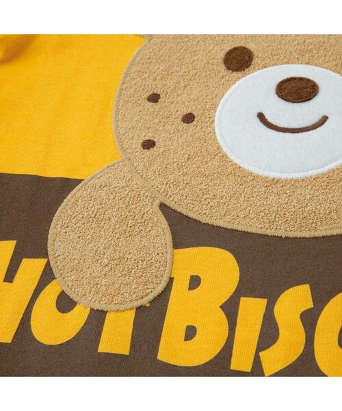 HOT BISCUITS(ホットビスケッツ)の「ロゴ×キャラクター 長袖Tシャツ(Tシャツ/カットソー・キッズ・イエロー/ホワイト・100cm/110cm/90cm/120cm/80cm)」の6枚目の写真